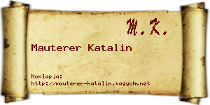 Mauterer Katalin névjegykártya